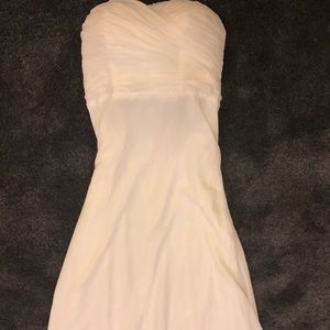 Strapless White Chiffon Dress